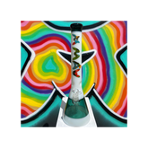 18" Cactus Teal & White Beaker Bong